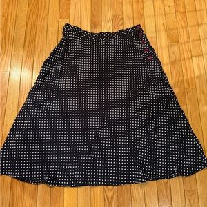 Polka Dot Navy Skirt Side Button